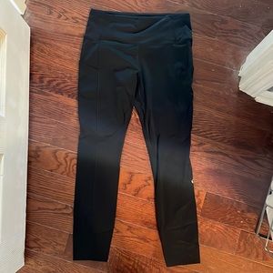 Lululemon black Fast and Free high rise leggings, 25 inch inseam, size 8